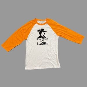 The Fleet Of Lafitte French Pirate Jean Lafitte Raglan T-Shirt Size Medium